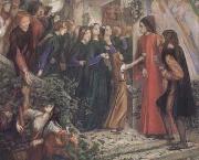Beatrice Meeting Dante at a Marriage Feast,Denies him her Salutation (mk28) Dante Gabriel Rossetti
